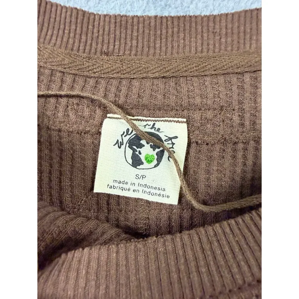 We The Free Tunic Length Ribbed Blouse Long Sleeve Free People Brown‎ Size Small
